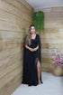 Vestido três listras pequenas com capa VESTIDO DE FESTA PETRA FINA